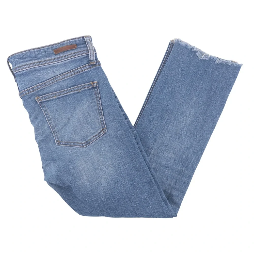 Anthropologie Pilcro Women's Size 27 Slim Straight Jeans Blue Raw Hem 25